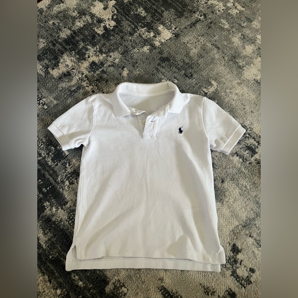 Ralph Lauren White Polo with Navy Pony - Kids
